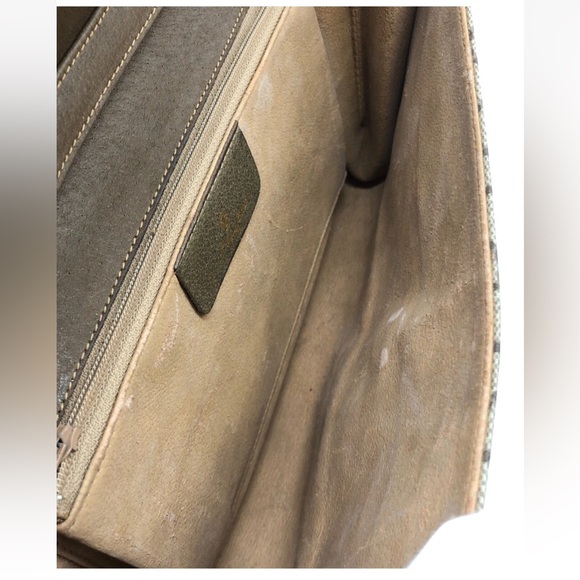 Gucci Brown Monogram Clutch with Gold Accent - Picture 4 of 11